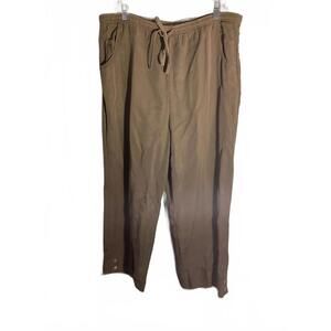 Amy K Su Women's Casual Drawstring Lagenlook  Pants in Brown Large